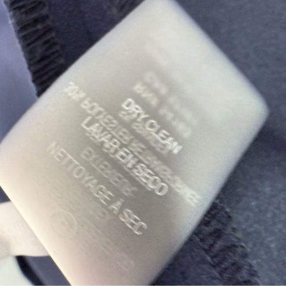 Calvin Klein dress ribbon bow tie up neck detail gold zipper Navy Midi Dress - Picture 12 of 13